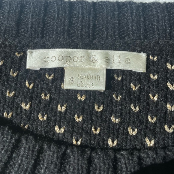 Cooper and Ella Small Knit Sweater, Black and Gold Thread - Picture 2 of 2